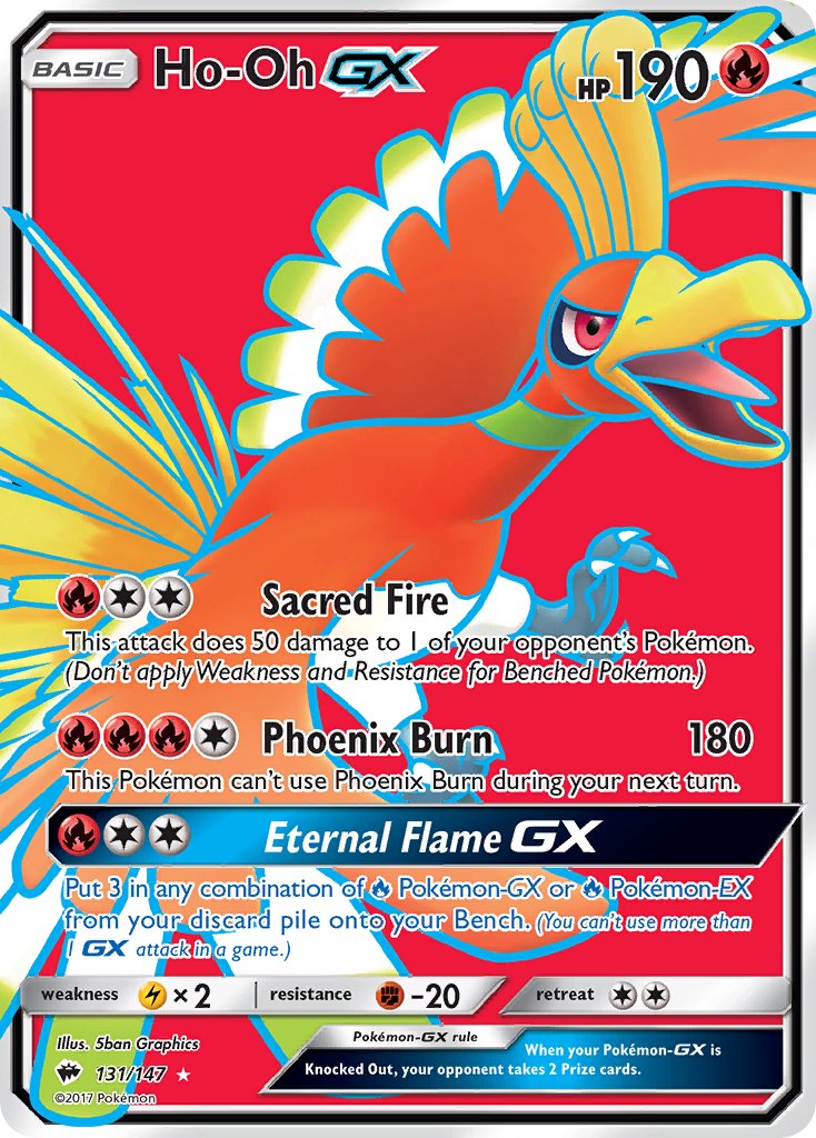 Pokemon Card Ho-OH 21/147 Holo GX Sun & Moon 3 SL3 EN NEW