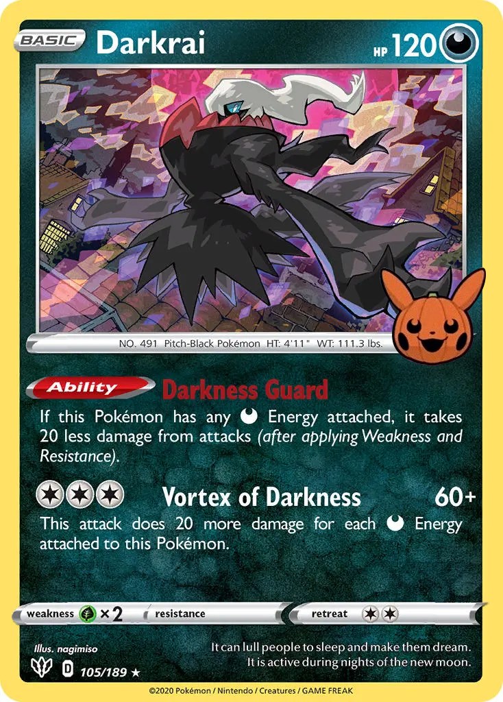 Darkrai 105/189-Trick-or-Trade-Promo