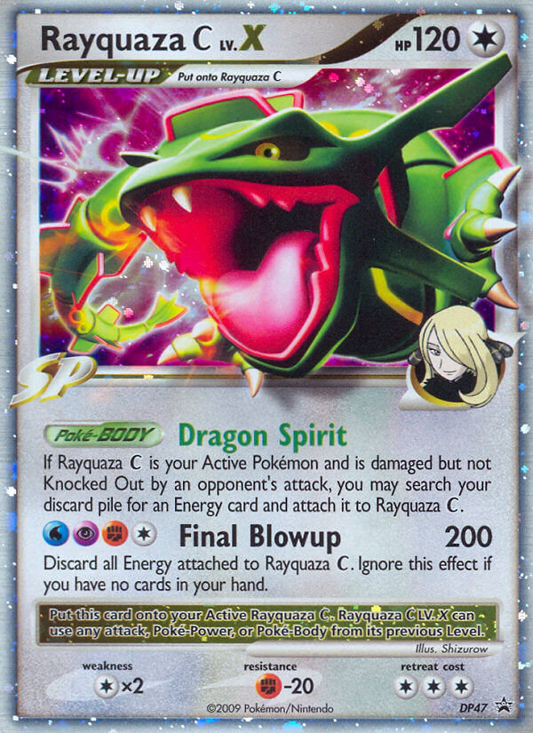 elke dag Remmen Zaklampen Check de actuele waarde van je Rayquaza C LV.X DP47 kaart uit de Diamond  Pearl Promos set.