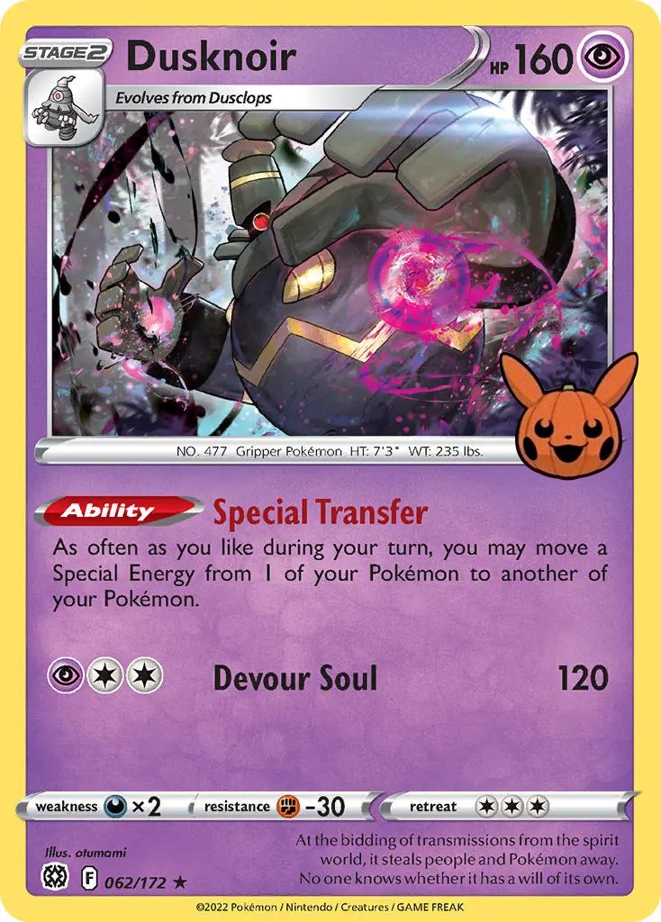 Dusknoir 062/172-Trick-or-Trade-Promo