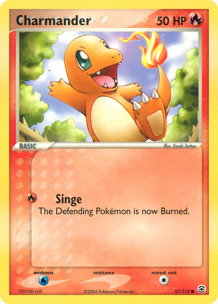 Charmander is een Common Pokemon kaart ontworpen door Kouki Saitou. 