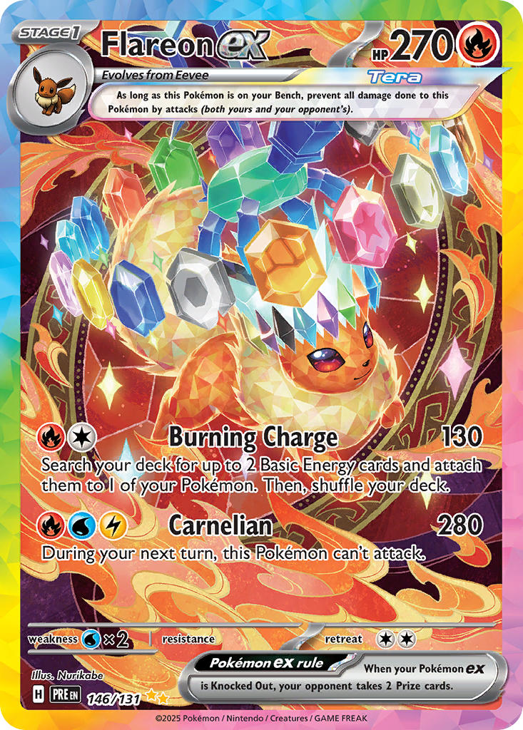 thumbnail image 2 of Flareon Ex - 014/131 - Double Rare - Pokemon Singles Scarlet  Violet Series Prismatic Evolutions 2 of 11