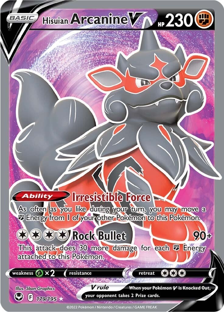 Hisuian Arcanine V (Full Art)-silver-tempest-SWSH-179/195