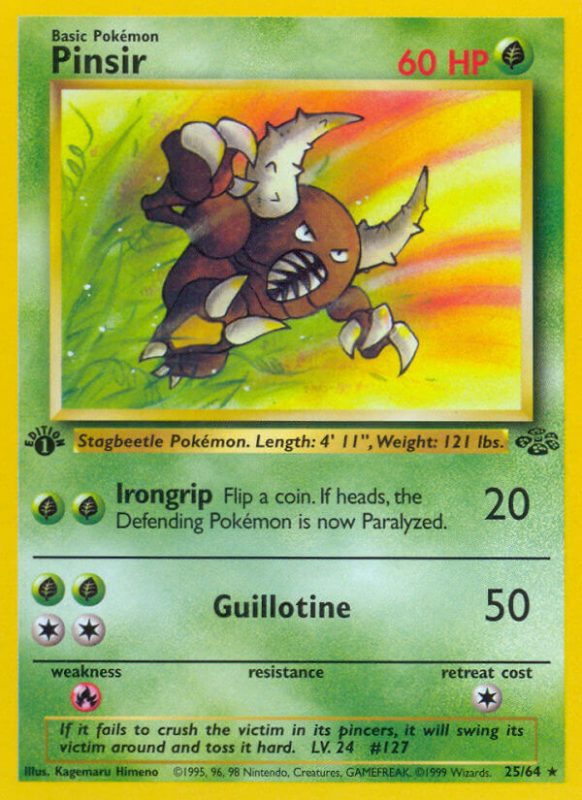 Check de actuele waarde van je Pinsir 25/64 kaart uit de Jungle set.