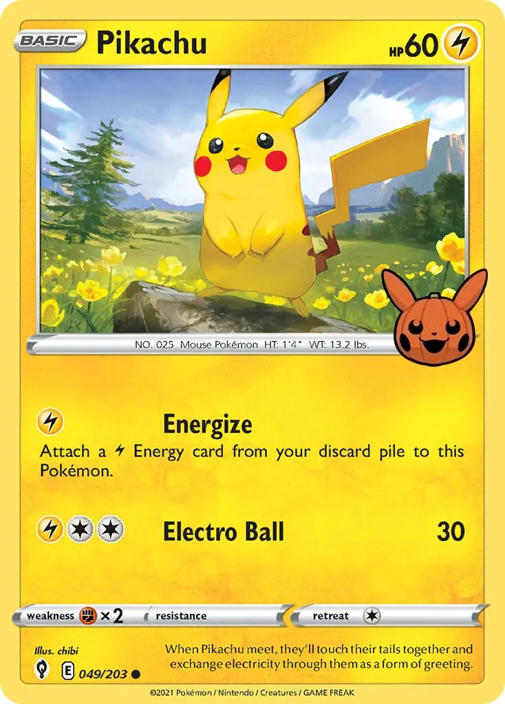 Pikachu 049/203-Trick-or-Trade-Promo