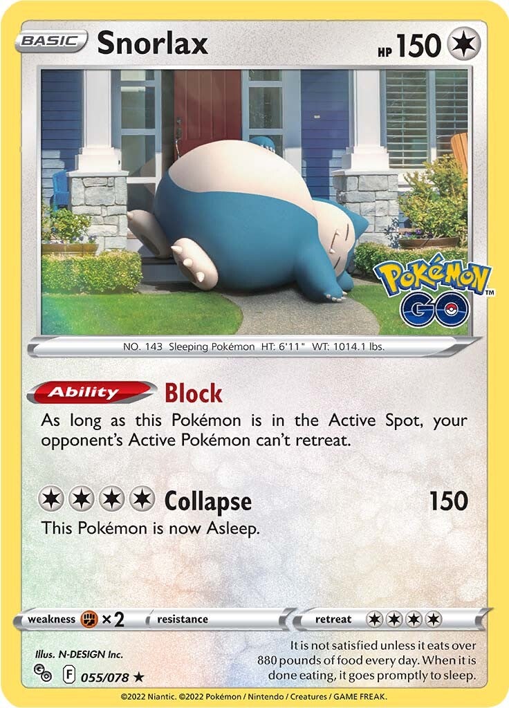 Bekijk als de Snorlax 055 Pokemon kaart uit de nog niet verschenen Pokemon Go set op Pokemonkaart.nl