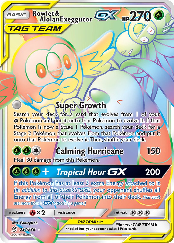 Rowlet & Alolan Exeggutor-GX