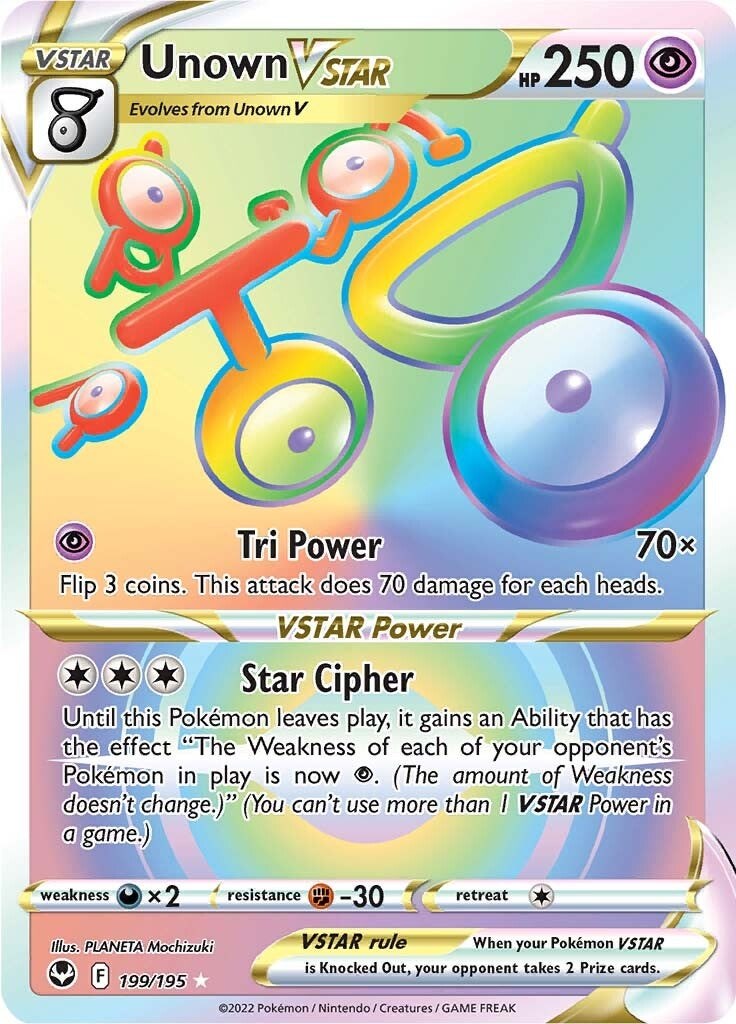 Unown VSTAR (Secret)-silver-tempest-SWSH-199/195