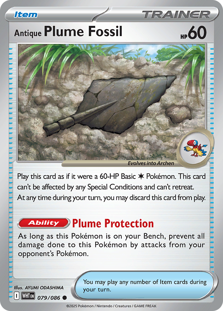 Antique Plume Fossil-79-White Flare