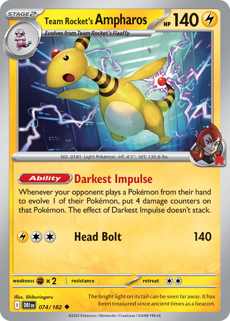 Team Rocket's Ampharos-74-Destined Rivals